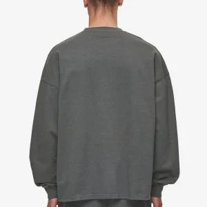 Rusk Logo Oversized Longsleeve Washed Anthracite-1