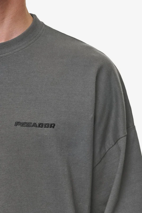 Rusk Logo Oversized Longsleeve Washed Anthracite-2