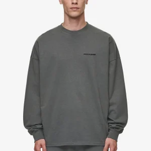 Rusk Logo Oversized Longsleeve Washed Anthracite