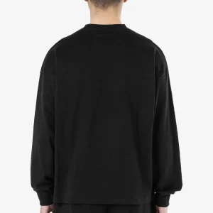 Rusk Logo Oversized Longsleeve Washed Black White Gum-1