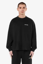 Rusk Logo Oversized Longsleeve Washed Black White Gum