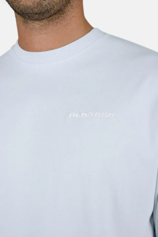 Rusk Logo Oversized Longsleeve Washed Dream Blue White-2