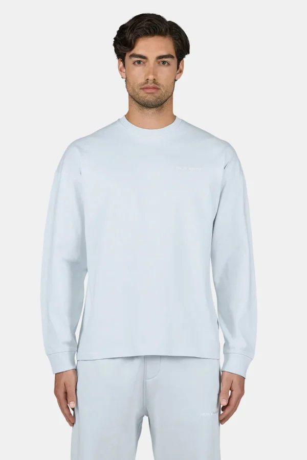 Rusk Logo Oversized Longsleeve Washed Dream Blue White