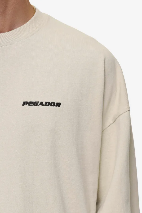 Rusk Logo Oversized Longsleeve Washed Light Beige-2