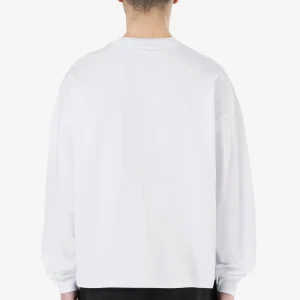 Rusk Logo Oversized Longsleeve White Black Gum-1