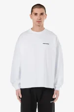 Rusk Logo Oversized Longsleeve White Black Gum