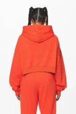 Salita Oversized Cropped Hoodie Washed Signal Red Gum-1