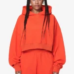 Salita Oversized Cropped Hoodie Washed Signal Red Gum