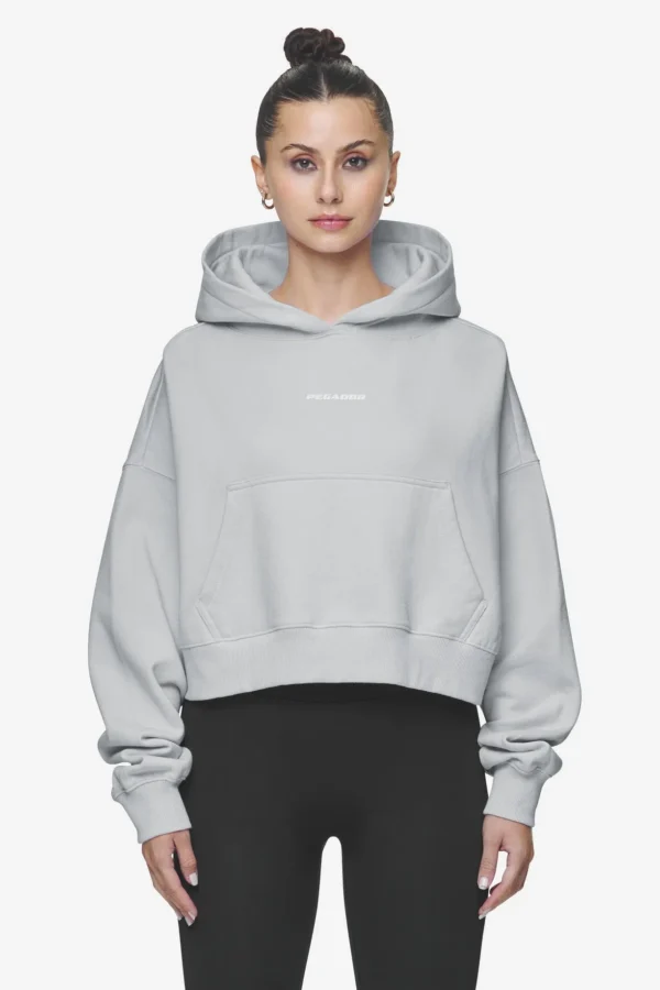 Salita Oversized Cropped Hoodie Washed Sky Grey White Gum