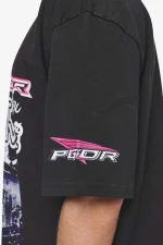 Saxon Oversized Tee Washed Black-2