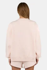 Sela Oversized Sweater Washed Dusty Rose White-1