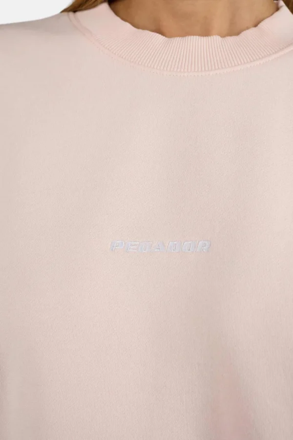 Sela Oversized Sweater Washed Dusty Rose White-2