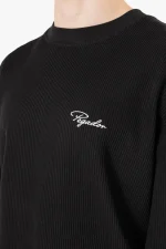 Signar Oversized Rib Tee Washed Black White-2