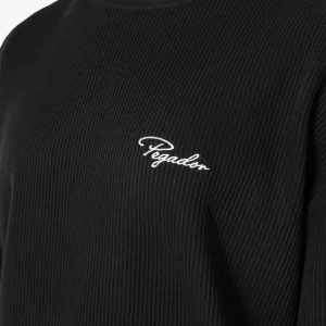 Signar Oversized Rib Tee Washed Black White-2