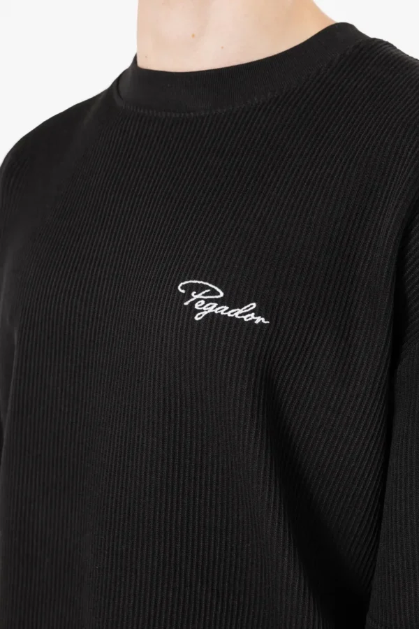 Signar Oversized Rib Tee Washed Black White-2