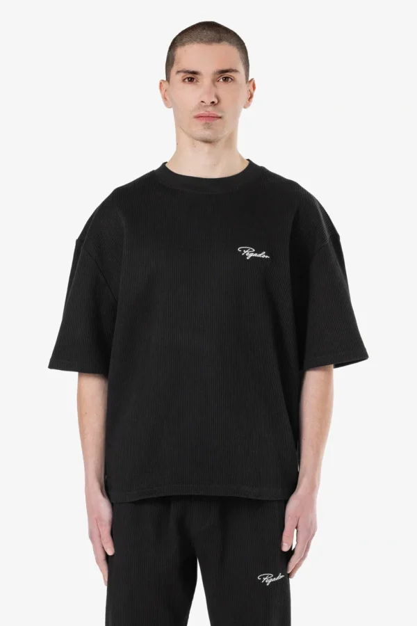 Signar Oversized Rib Tee Washed Black White