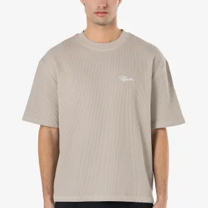 Signar Oversized Rib Tee Washed Dark Stone White