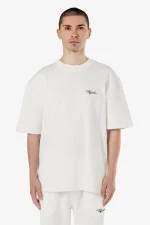 Signar Oversized Rib Tee Washed Warm White Black