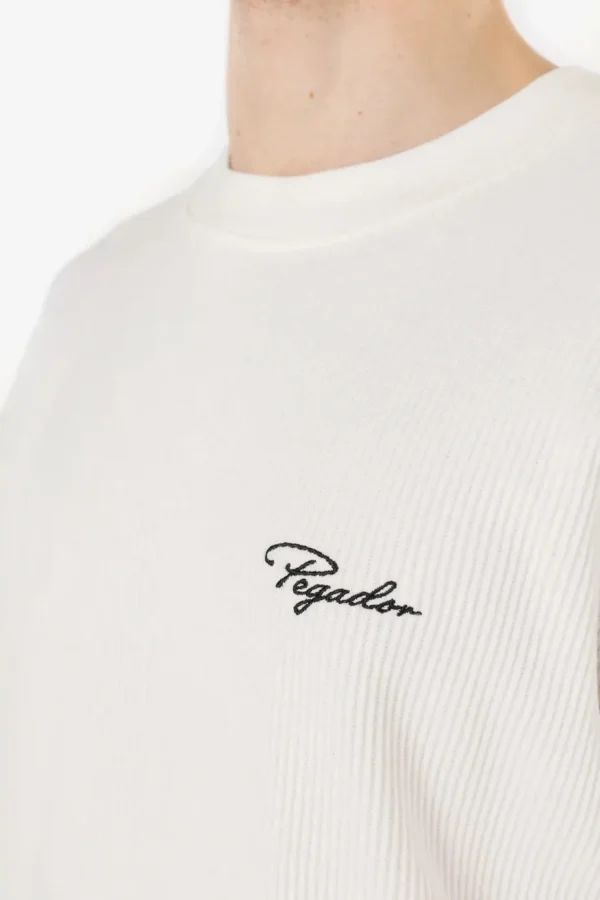 Signar Oversized Rib Tee Washed Warm White Black-2