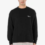 Signar Oversized Waffle Longsleeve Washed Black White