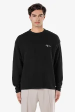 Signar Oversized Waffle Longsleeve Washed Black White