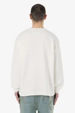 Signar Oversized Waffle Longsleeve Washed Warm White Black-1
