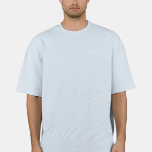 Signar Oversized Waffle Tee Washed Dream Blue White