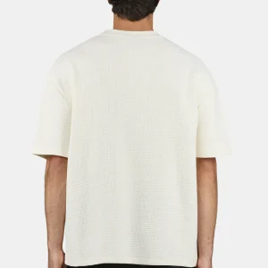 Signar Oversized Waffle Tee Washed Unbleached Light Beige-1