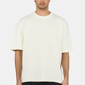 Signar Oversized Waffle Tee Washed Unbleached Light Beige