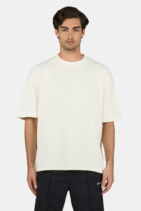 Signar Oversized Waffle Tee Washed Unbleached Light Beige