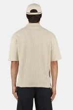 Signar Rib Polo Tee Washed Light Beige Unbleached-1