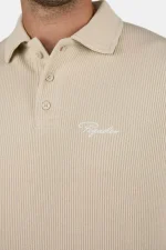 Signar Rib Polo Tee Washed Light Beige Unbleached-2