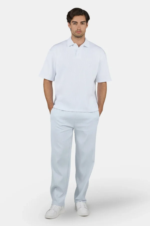 Signar Rib Polo Tee White Unbleached