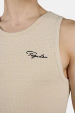 Signar Waffle Undershirt Washed Light Beige Black-2