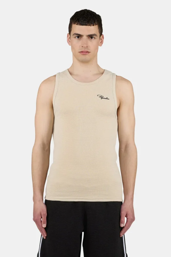 Signar Waffle Undershirt Washed Light Beige Black