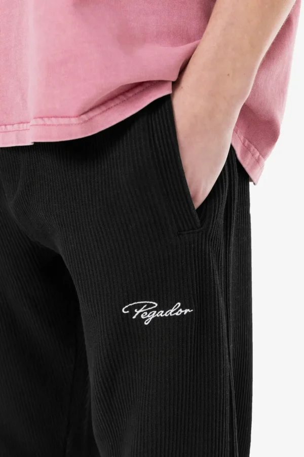 Signar Wide Rib Pants Washed Black White-2