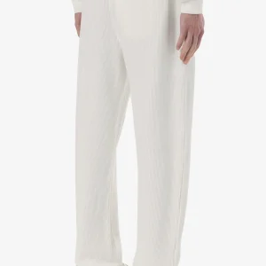 Signar Wide Rib Pants Washed Warm White Black-1