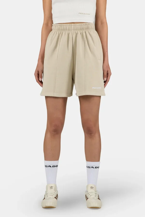Sully High Waisted Shorts Washed Light Beige White