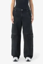 Taily Super Baggy Cargo Jeans Washed Black