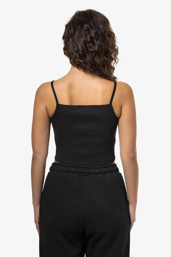 Tessa Rib Crop Top Black White-1