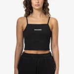 Tessa Rib Crop Top Black White