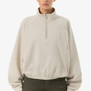 Thali Oversized Halfzip Sweater Washed Light Beige