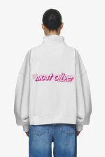 Thea Oversized Halfzip Sweater White-1