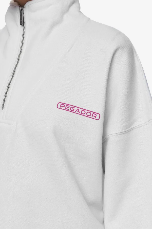 Thea Oversized Halfzip Sweater White-2