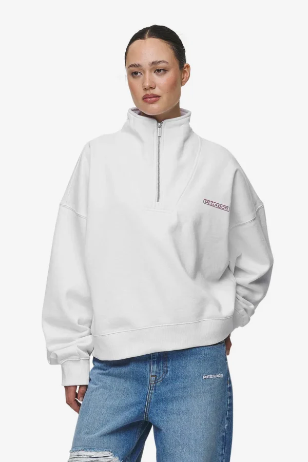 Thea Oversized Halfzip Sweater White