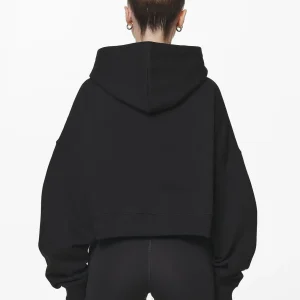 Troms Oversized Cropped Hoodie Black-1
