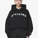 Troms Oversized Cropped Hoodie Black