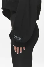 Troms Oversized Cropped Hoodie Black-2
