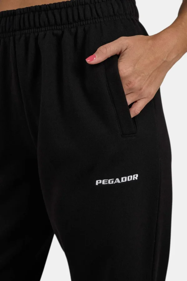 Villa High Waisted Sweat Pants Black White-2