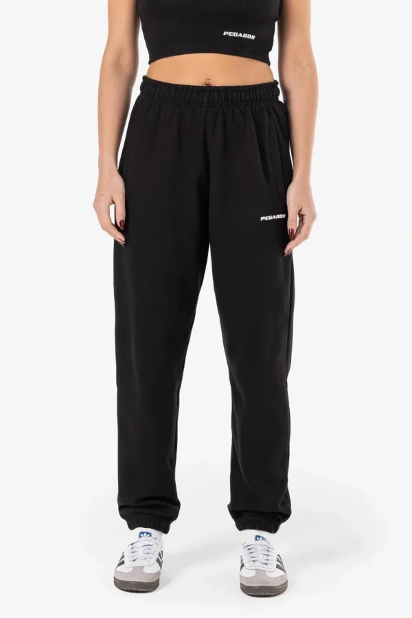 Villa High Waisted Sweat Pants Black White Gum
